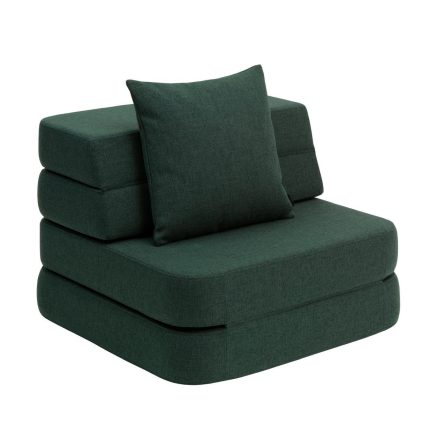 By KlipKlap KK 3 Fold Sofa Single L: 75 cm - Deep Green/Light Green