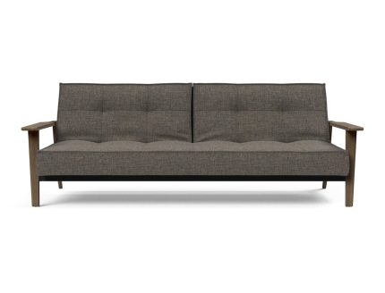 Innovation Living Splitback Frej Sofa Bed B: 232 cm - Smoked Oak/216 Flashtex Dark Grey