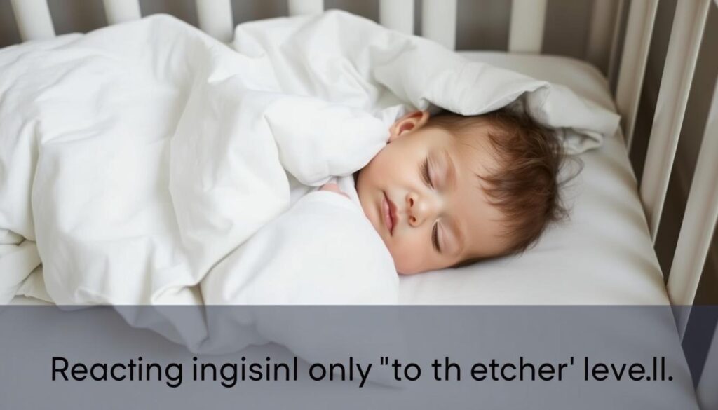 Baby der sover med dyne