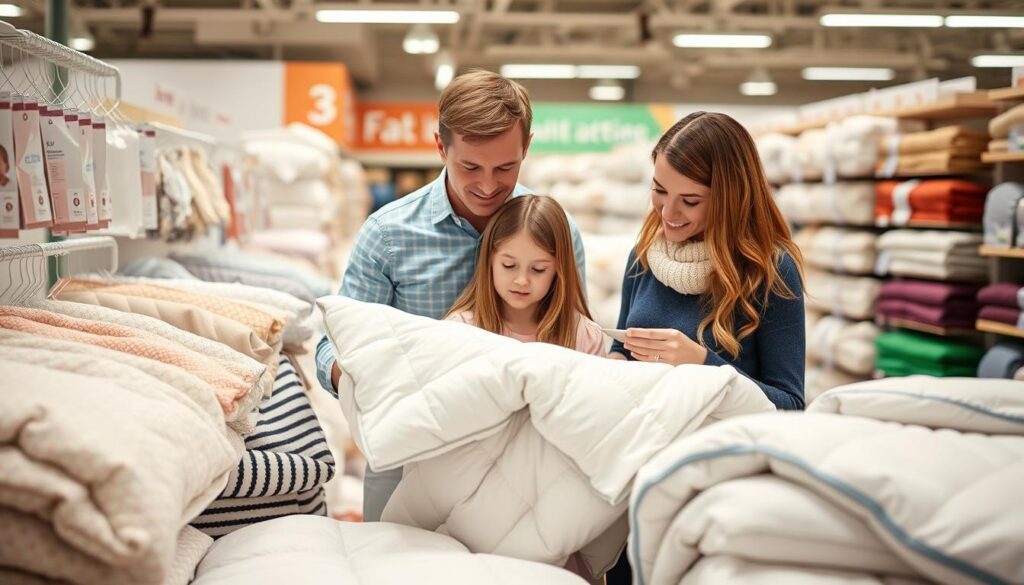 Forældre der undersøger forskellige babydyner