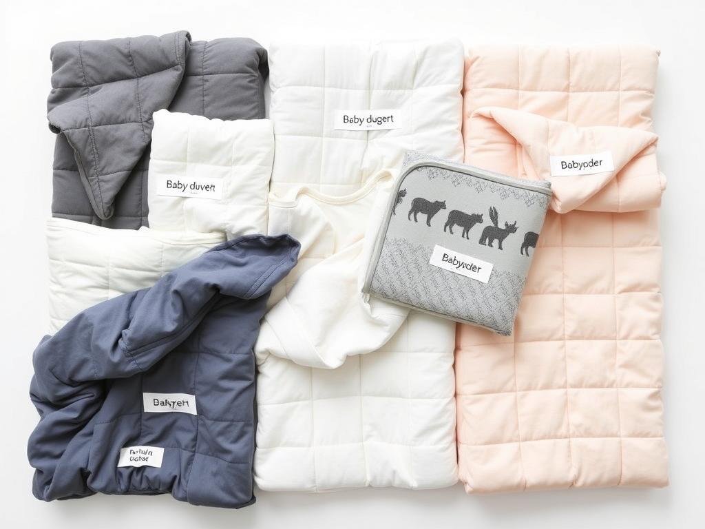 Forskellige typer babydyner med forskellige materialer og egenskaber